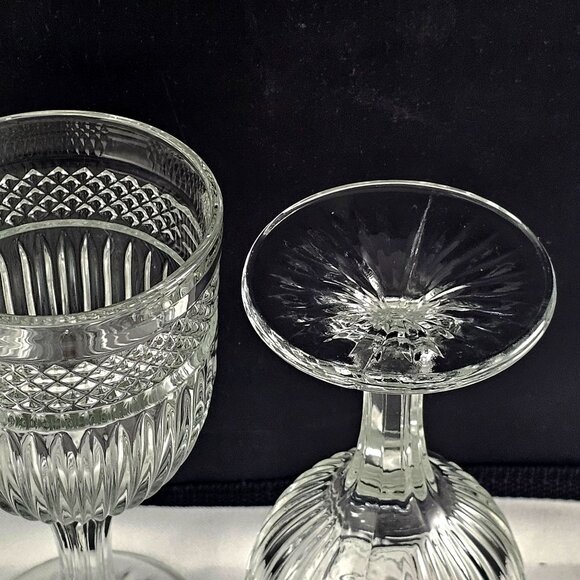 Libbey Glass Radiant Patterned Water Goblets 7" maximalism midcentury retro (2) - Picture 7 of 10